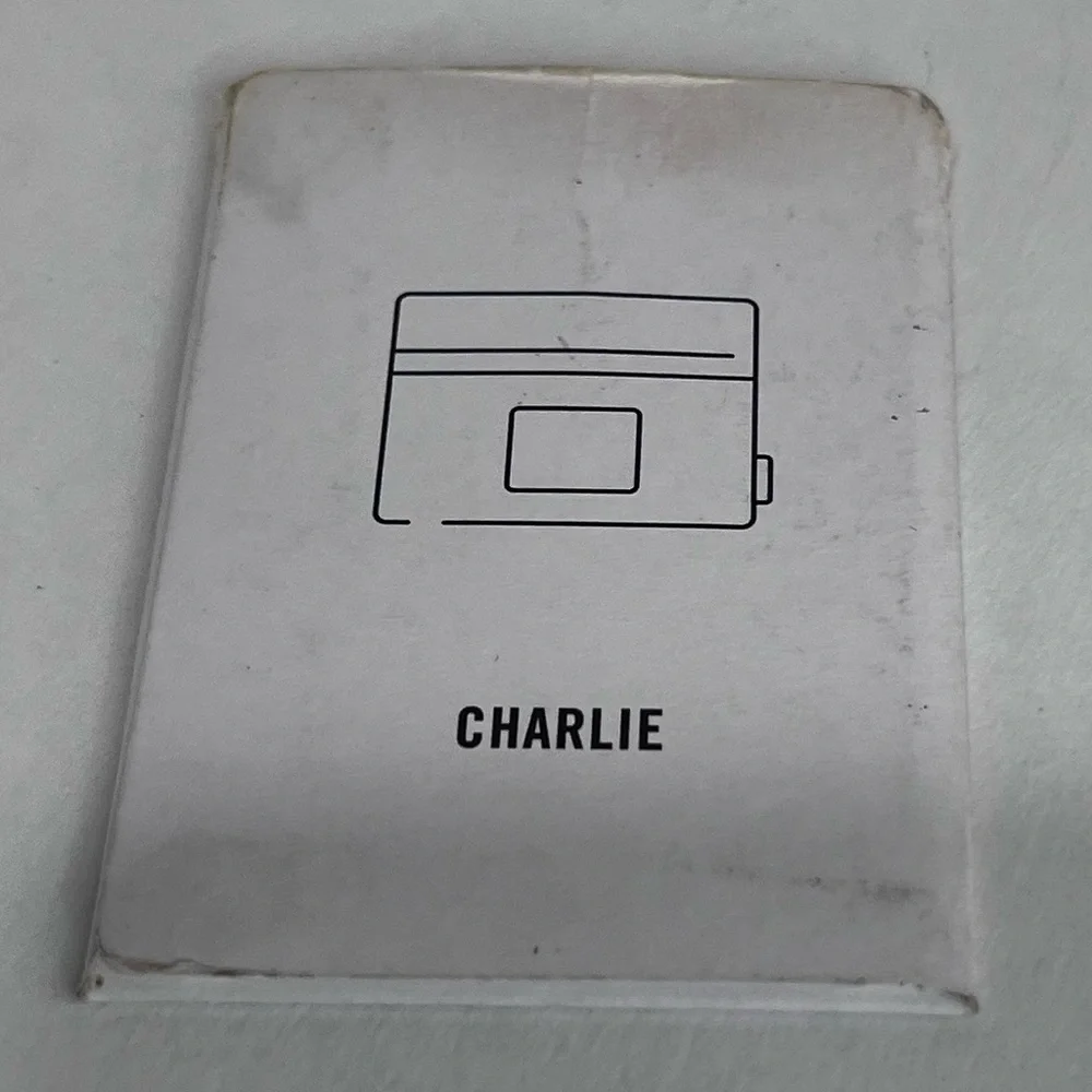 Herschel Supply Co Charlie Card Holder Charcoal Gray Red Stripe Interior